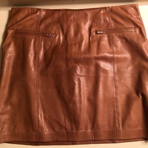 100% GENUINE BROWN LEATHER SKIRT